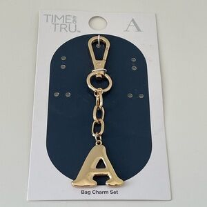 Gold Letter A Bag Charm